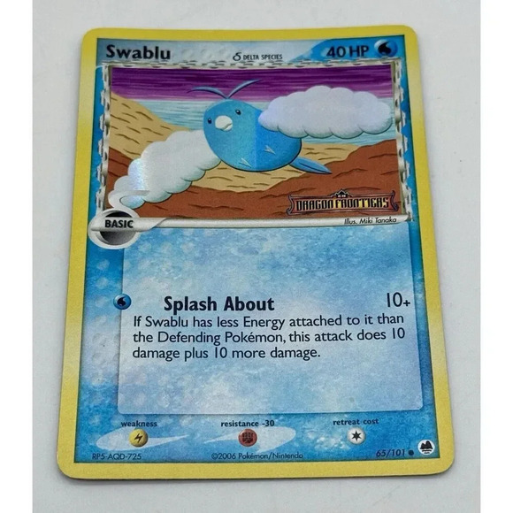 Swablu 65/101 EX Dragon Frontiers Holo 2006 Delta Species Stamped Pokémon TCG LP - Picture 1 of 8